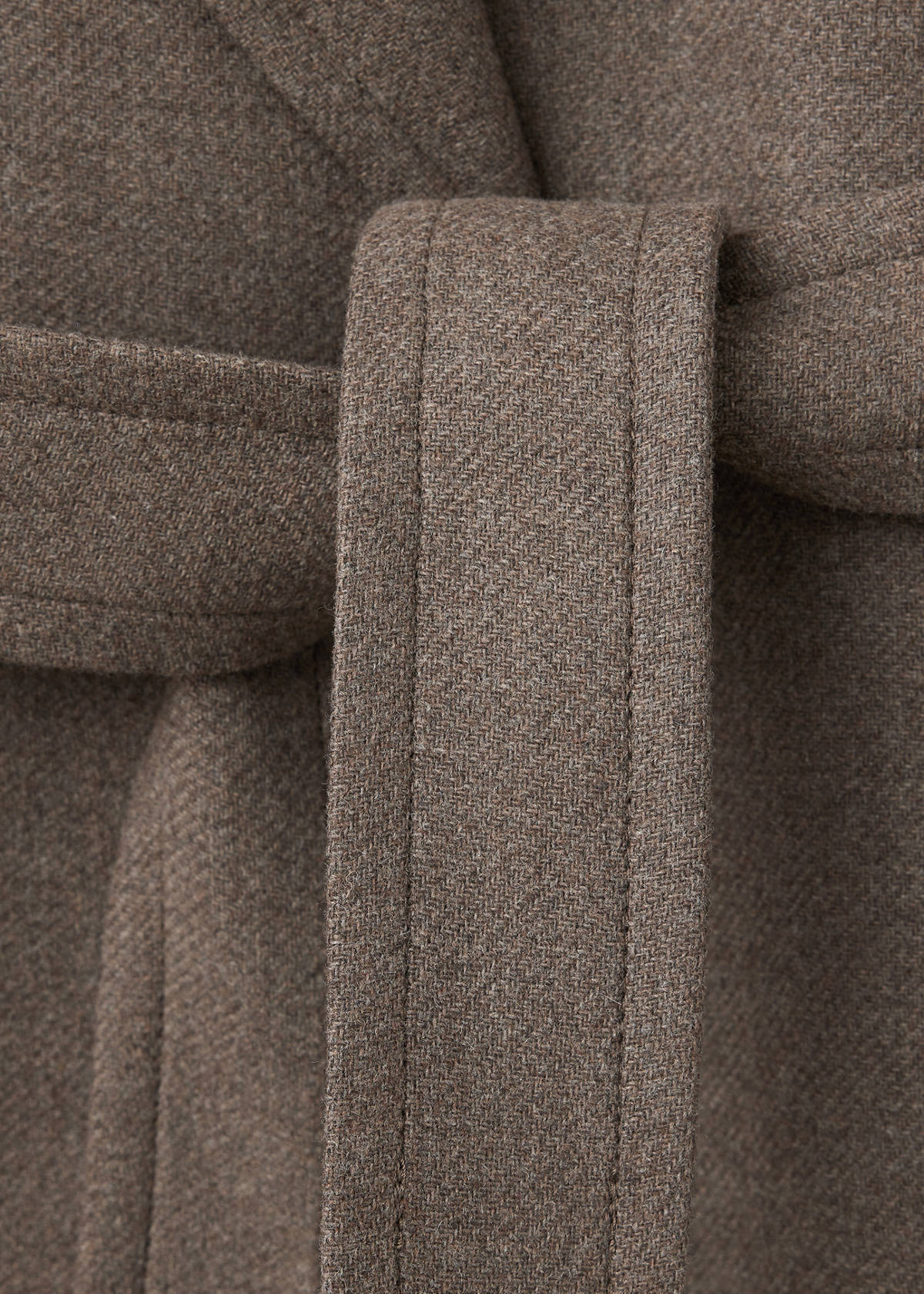 Manteco wool coat with belt — Medium Brown