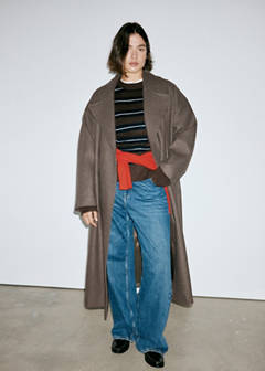 Manteco wool coat with belt — Medium Brown 8