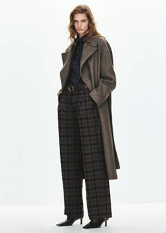 Manteco wool coat with belt — Medium Brown 13