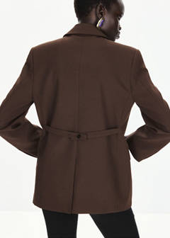 Straight jacket with flap pockets — Brown 3