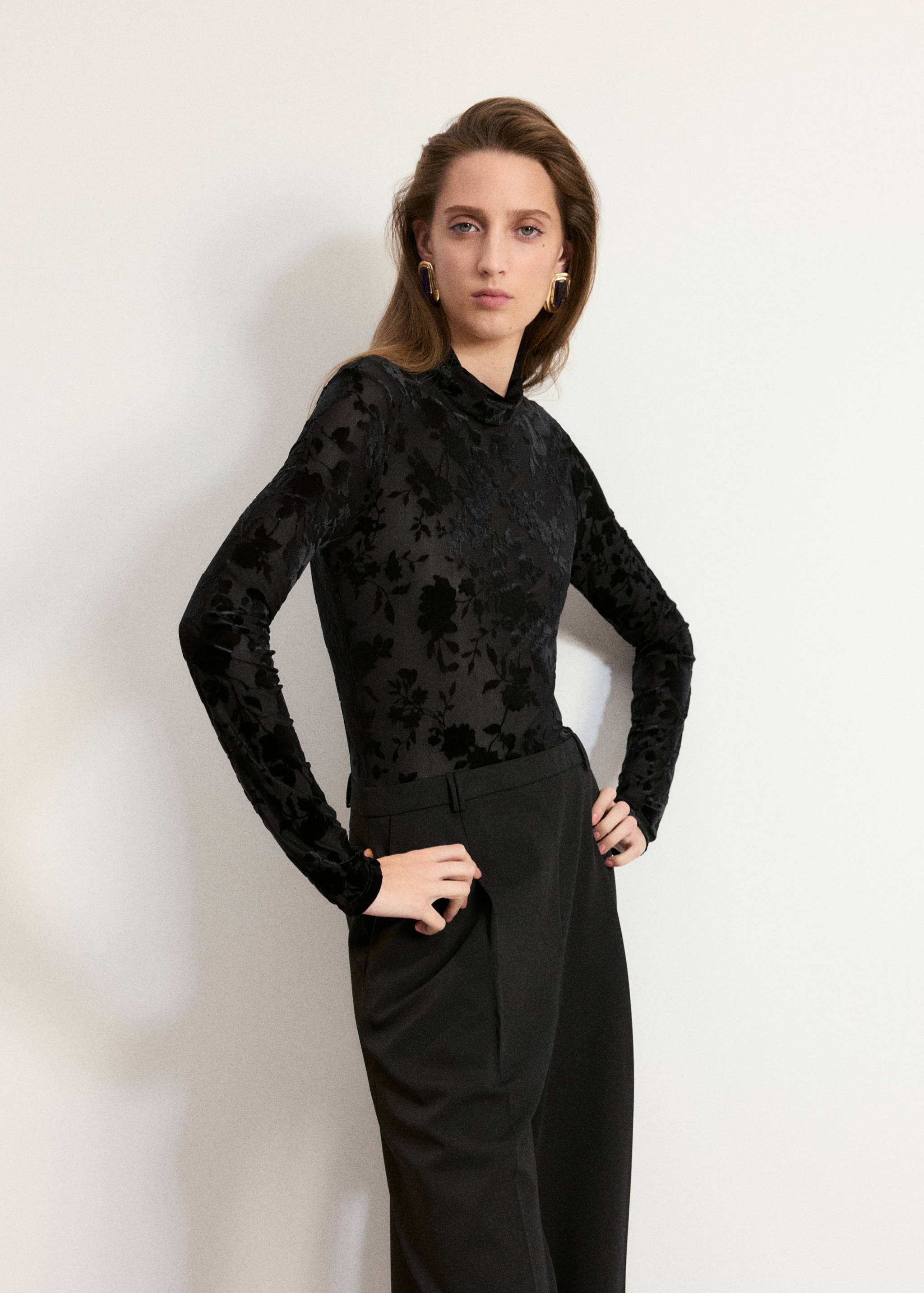 Straight devoré jumpsuit - Medium plane