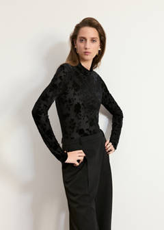 Straight devoré jumpsuit — Black 1
