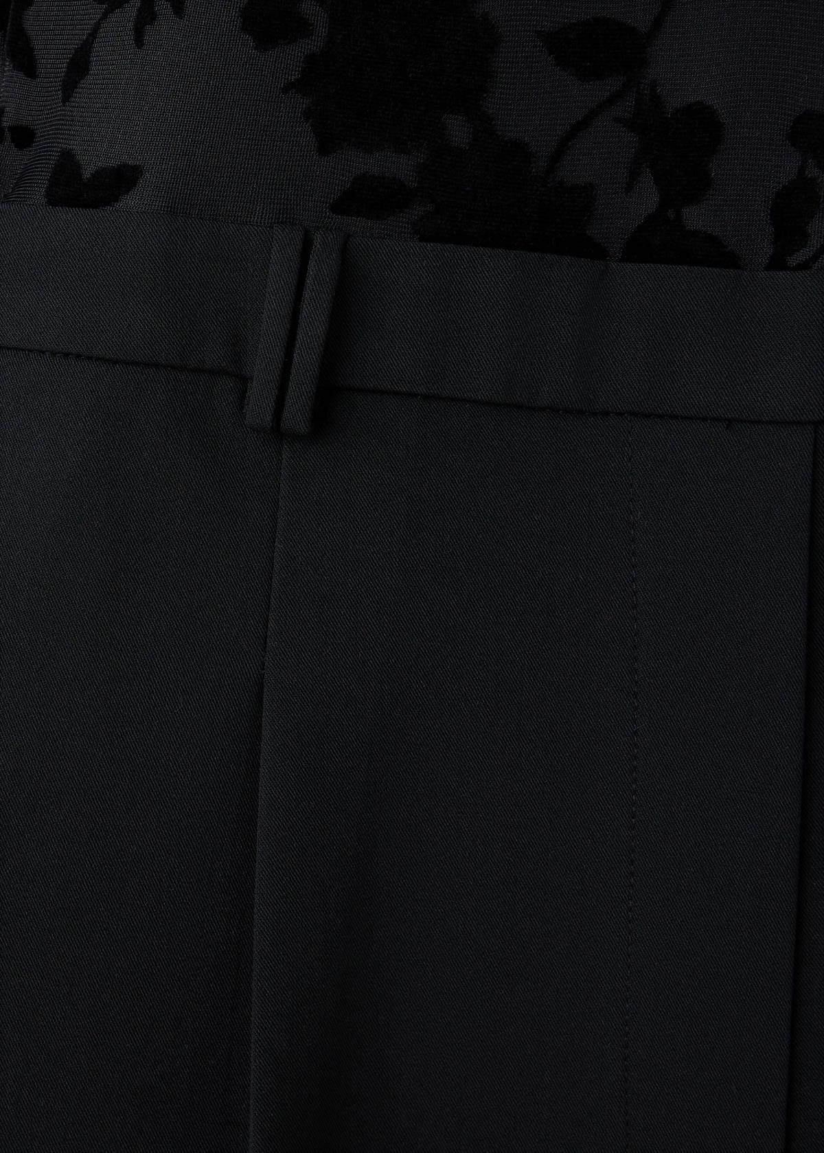 Straight devoré jumpsuit — Black
