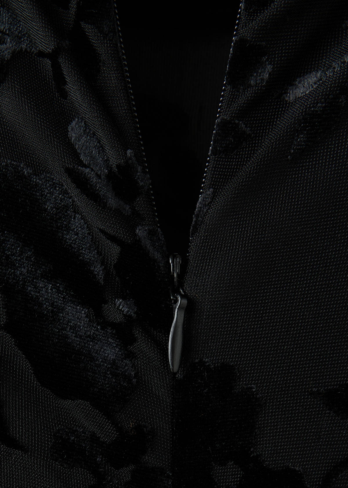 Straight devoré jumpsuit — Black