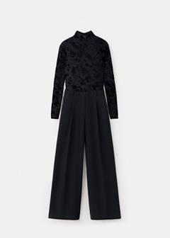 Straight devoré jumpsuit — Black 4