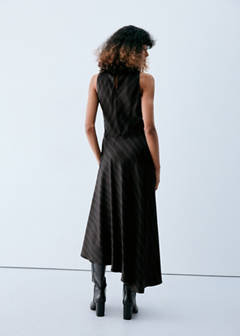 Striped dress with an asymmetric hem — Grey 3
