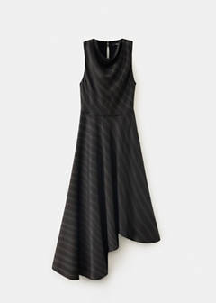 Striped dress with an asymmetric hem — Grey 5