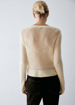 Open knit cardigan — Ecru 3