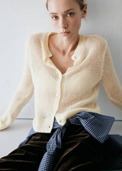 Open knit cardigan — Ecru 5