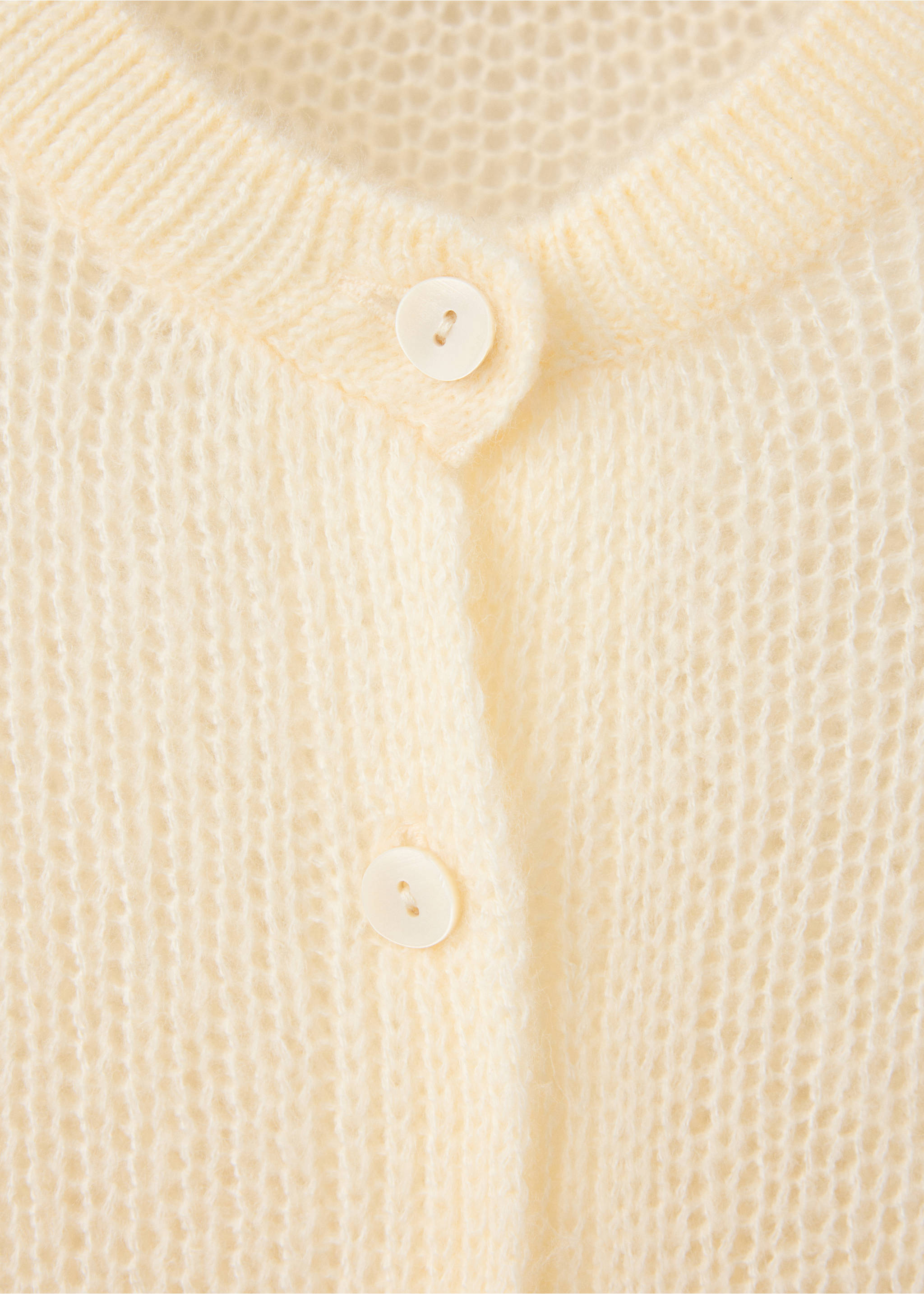 Open knit cardigan - Details of the article 8, Ecru. Ref: 37047815-00.