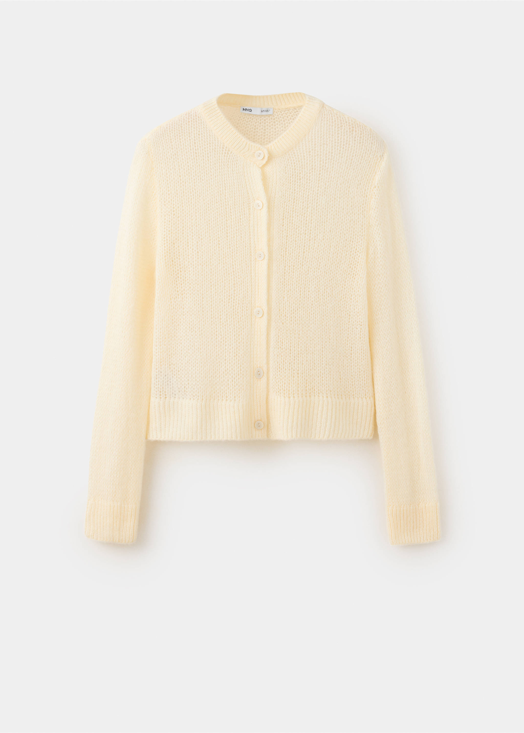Open knit cardigan - Article without model, Ecru. Ref: 37047815-00.