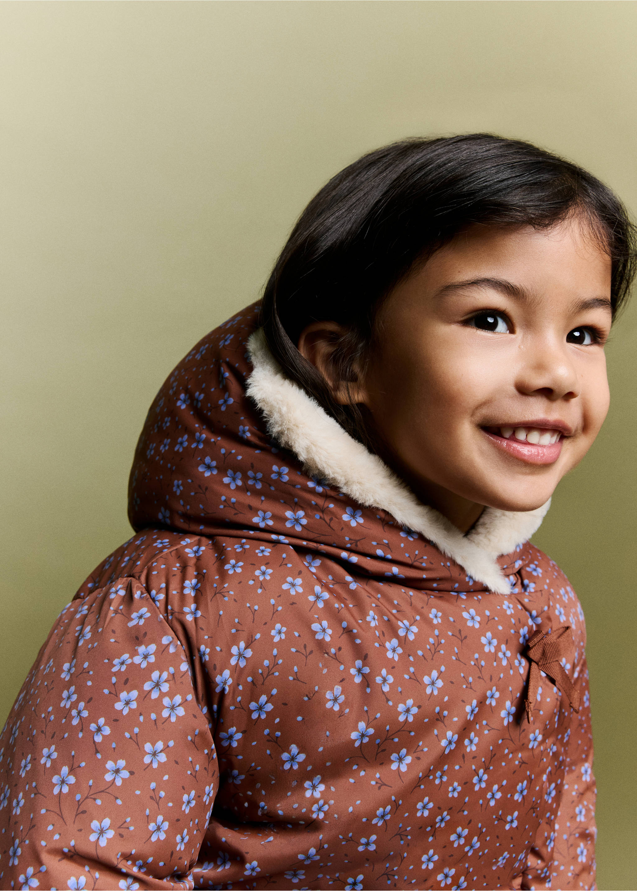 Flowers print anorak - Details of the article 1, Russet. Ref: 37047882-00.