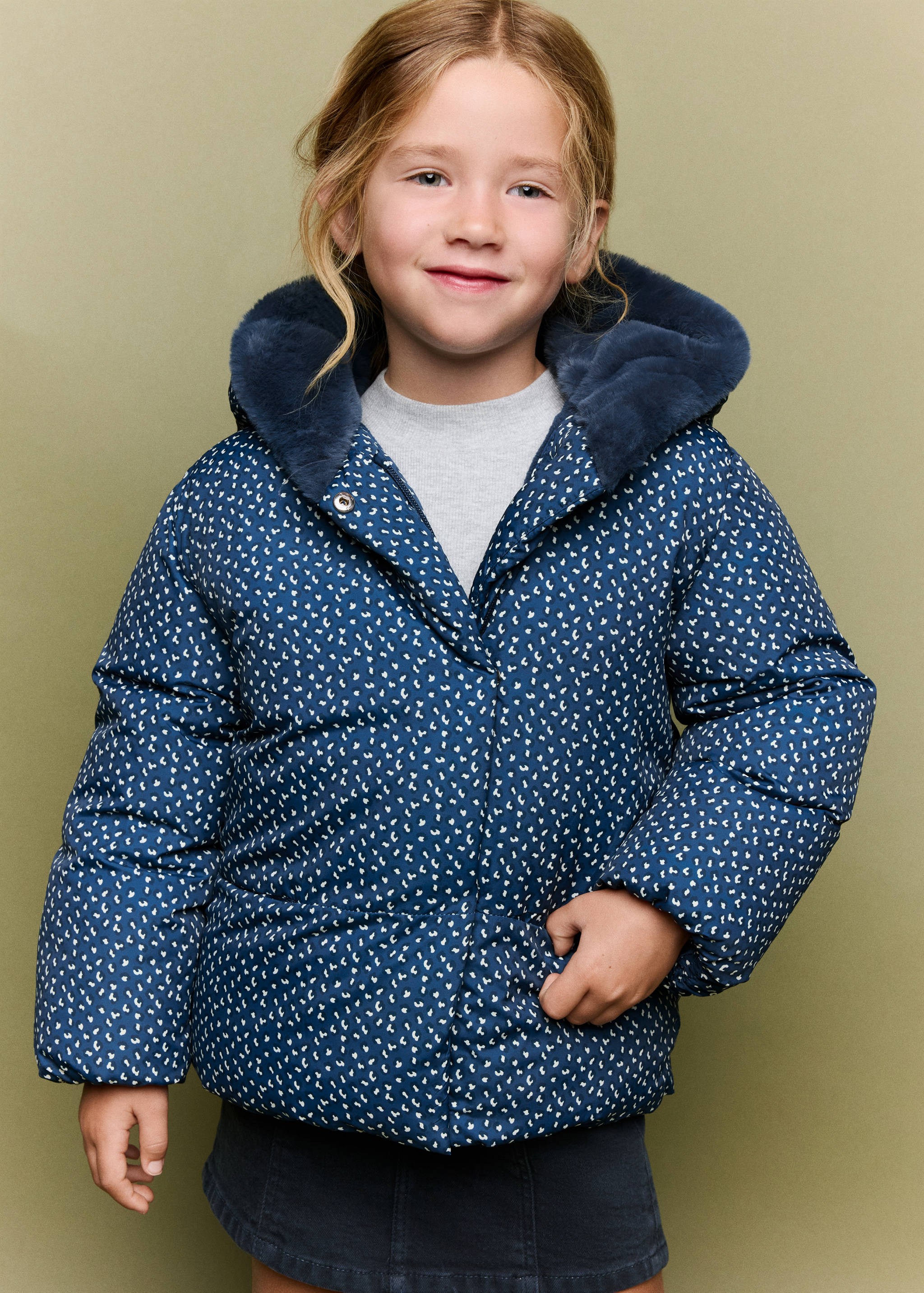 Printed quilted coat - Medium plane