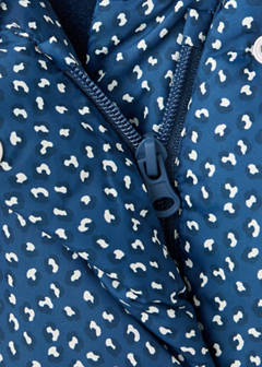 Printed quilted coat — Navy 5