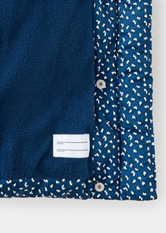 Printed quilted coat — Navy 7