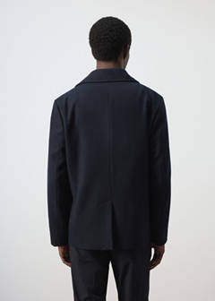 Wool double-breasted coat with buttons — Night Blue 3
