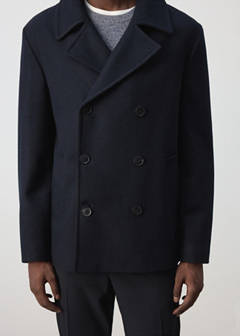 Wool double-breasted coat with buttons — Night Blue 6