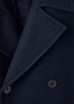Wool double-breasted coat with buttons — Night Blue 8