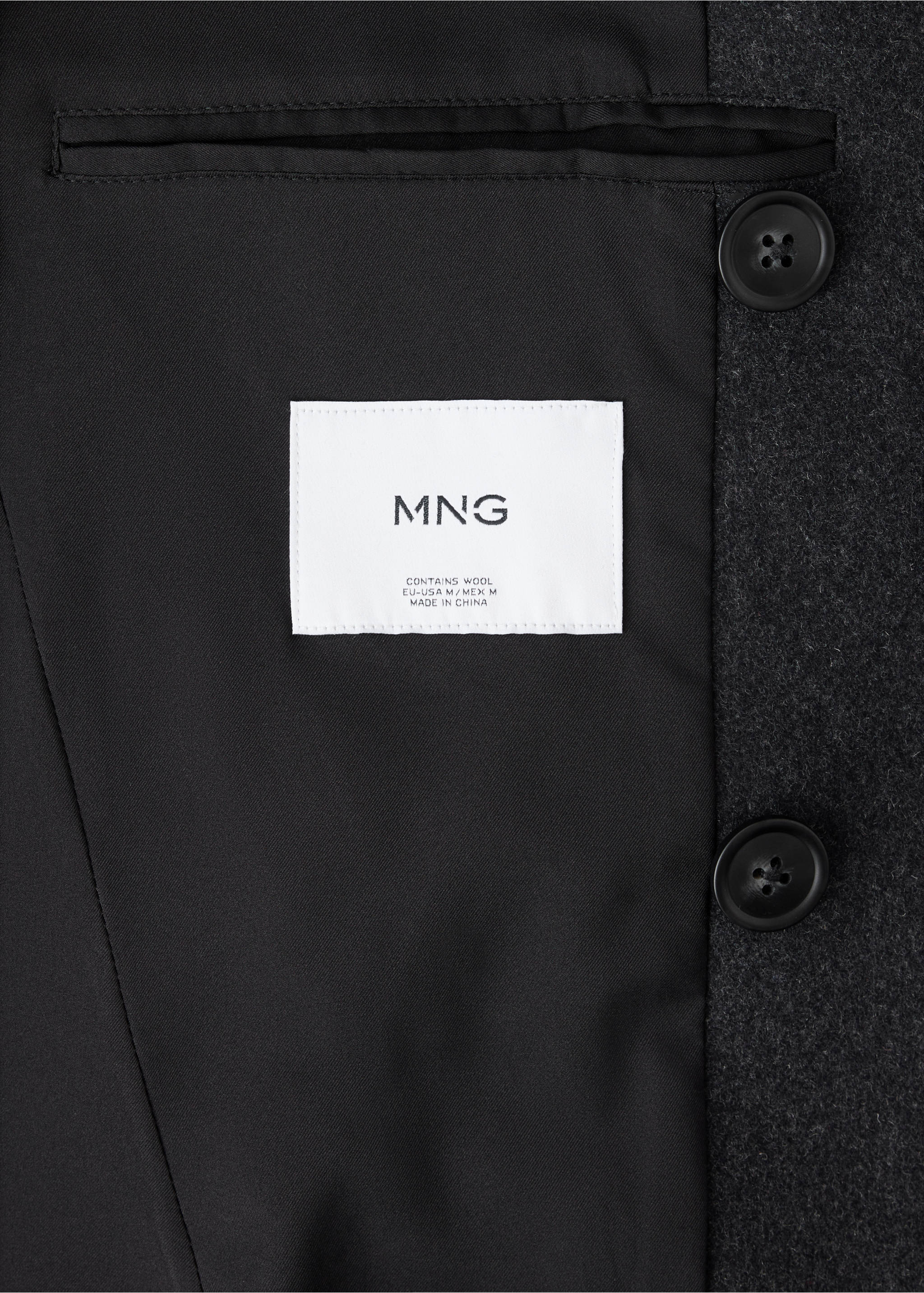 Coat tinof - Details of the article 0, Charcoal. Ref: 37047884-00.