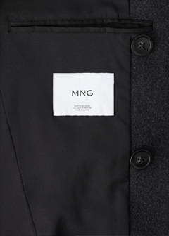 Wool double-breasted coat with buttons — Charcoal 10