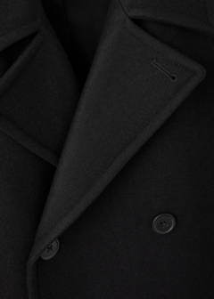 Wool double-breasted coat with buttons — Black 8