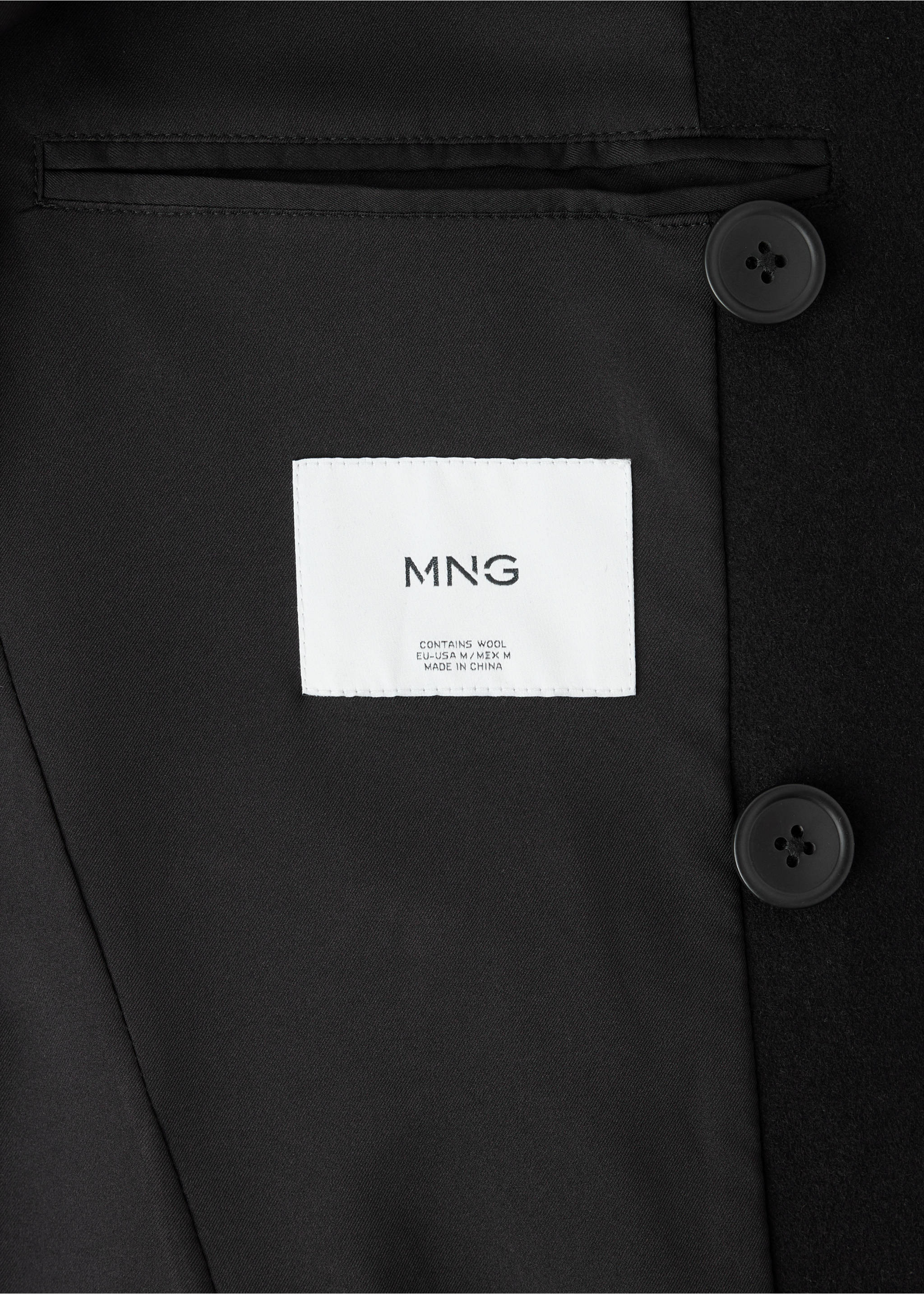Coat tinof - Details of the article 0, Black. Ref: 37047884-00.