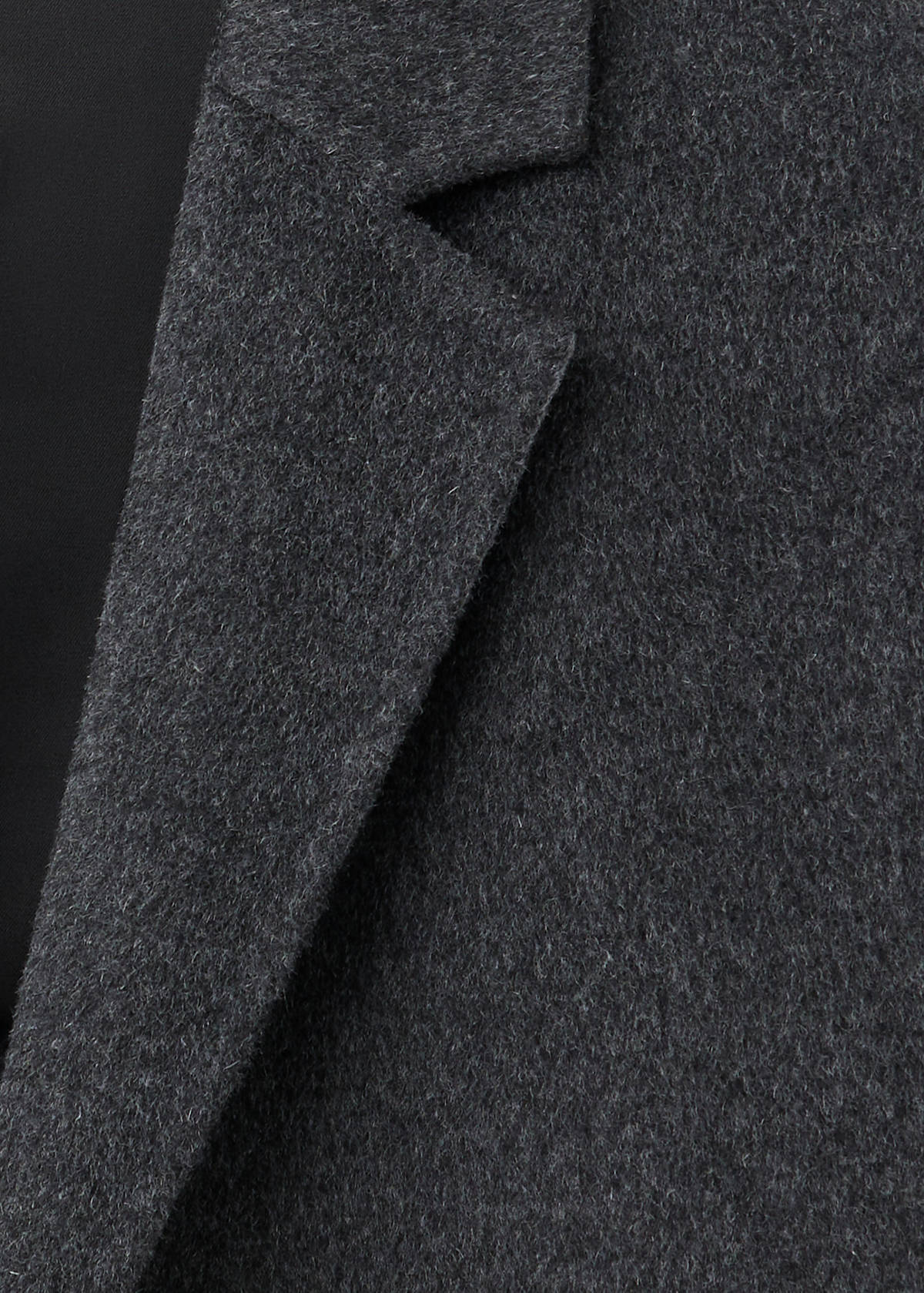 Wool-blend coat with button fastening — Charcoal