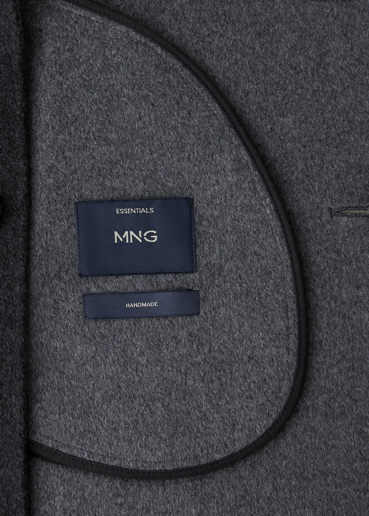 Wool-blend coat with button fastening — Charcoal