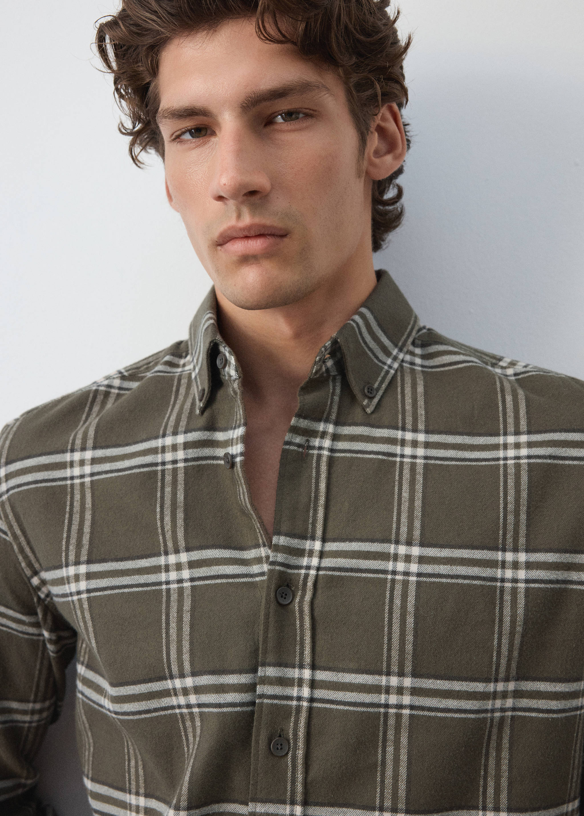 100% cotton checked overshirt - Details of the article 1