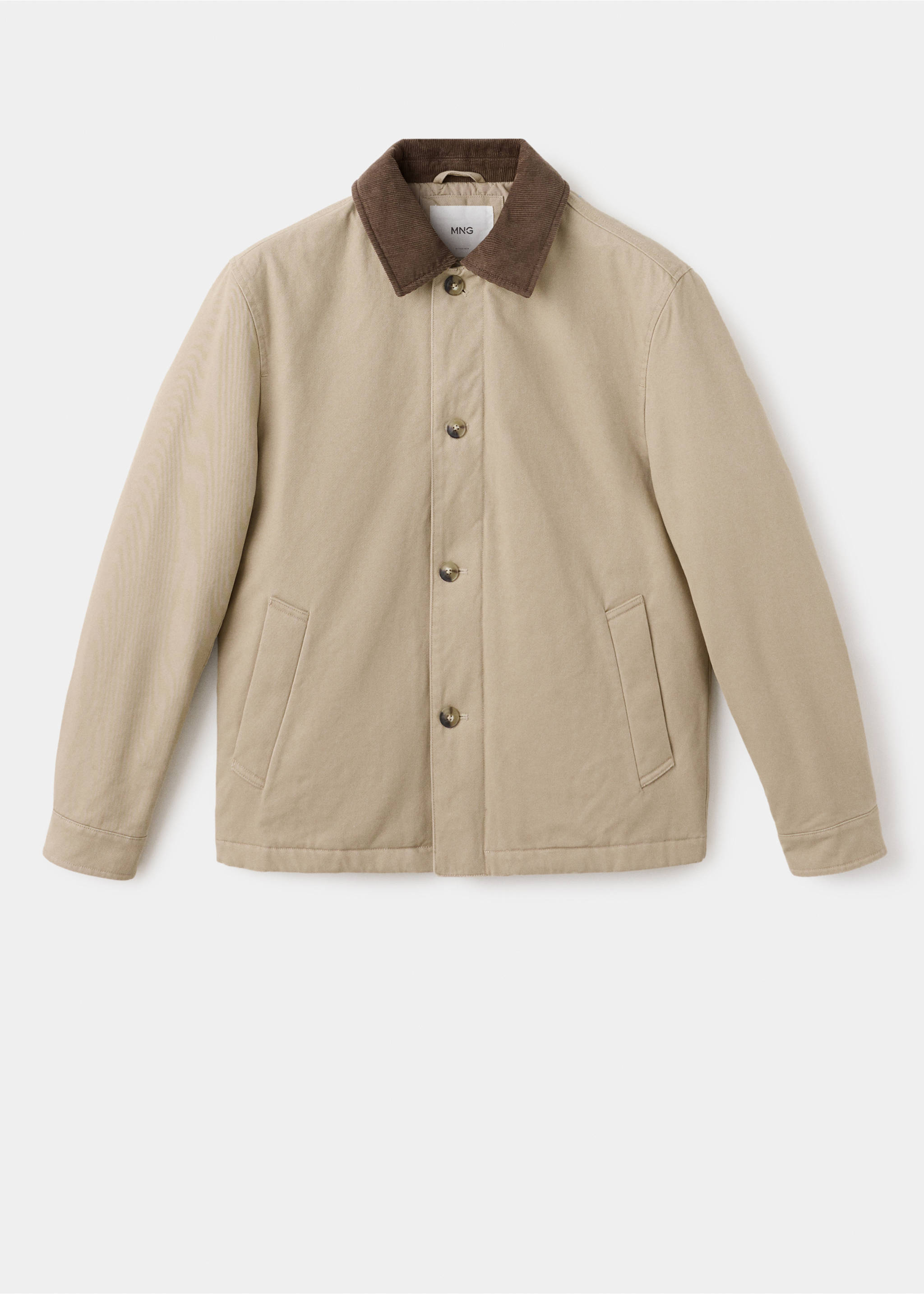Jacka i 100 % bomull med manchesterkrage - Artikel utan modell, Beige. Ref: 37047898-00.