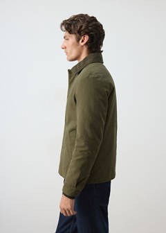 Quilted jacket with corduroy collar — Khaki 5