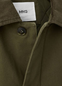 Quilted jacket with corduroy collar — Khaki 7