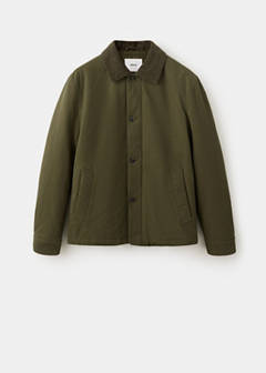 Quilted jacket with corduroy collar — Khaki 6