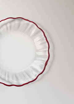 Wavy-edged glass plate — Red 2