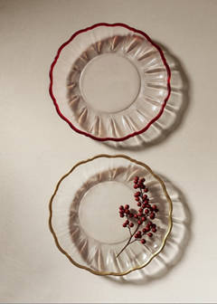 Wavy-edged glass plate — Gold 1