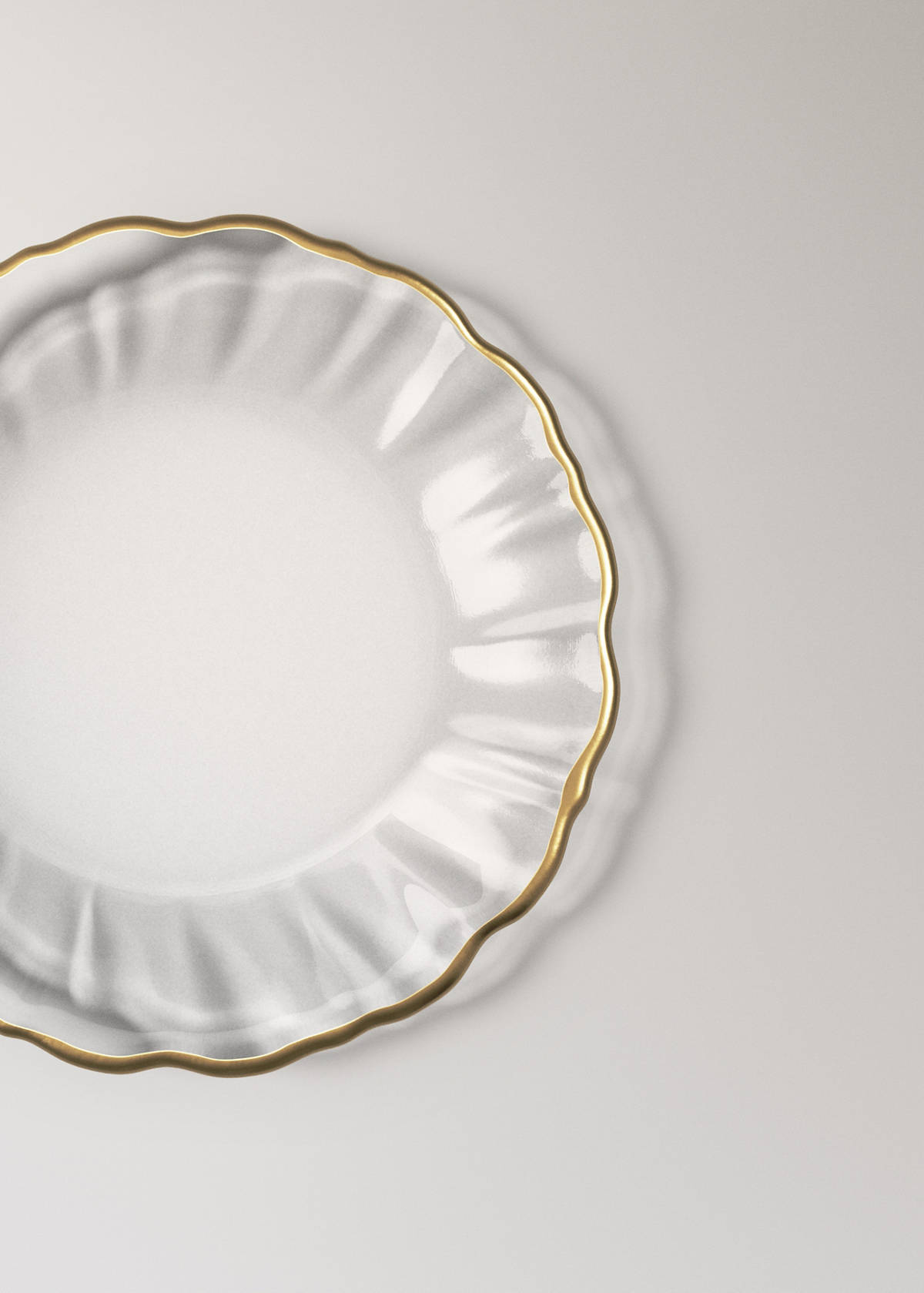 Wavy-edged glass plate — Gold