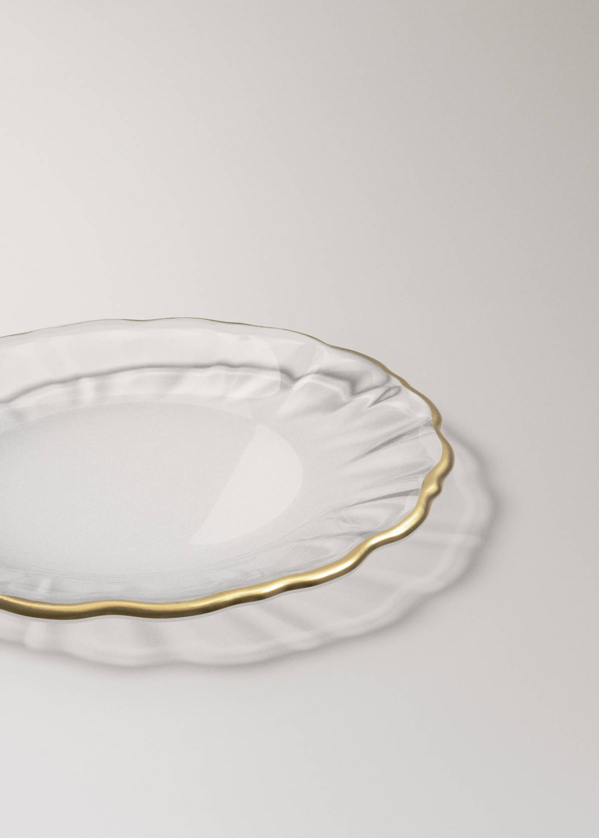 Wavy-edged glass plate — Gold