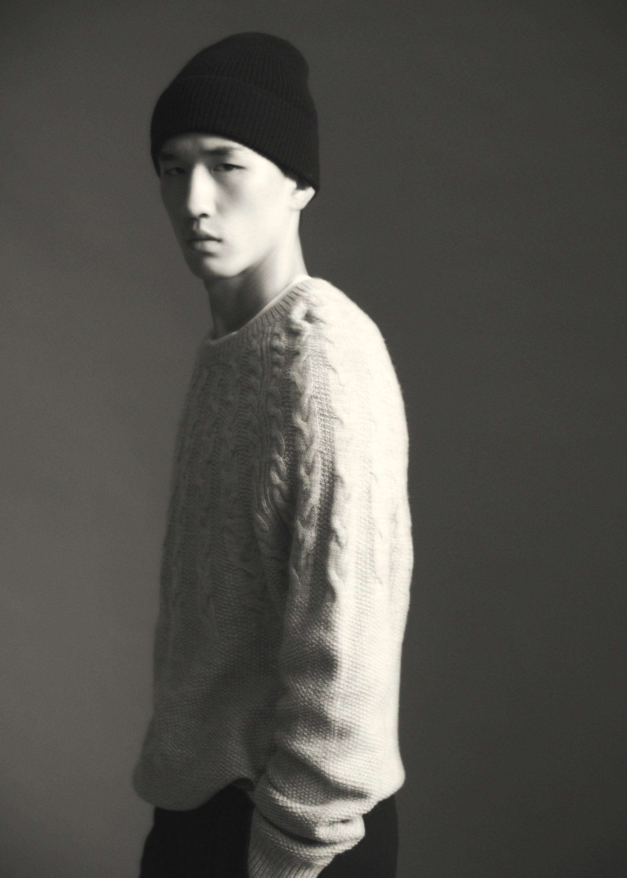 Ribbed wool hat - Details of the article 5, Black. Ref: 37047903-00.