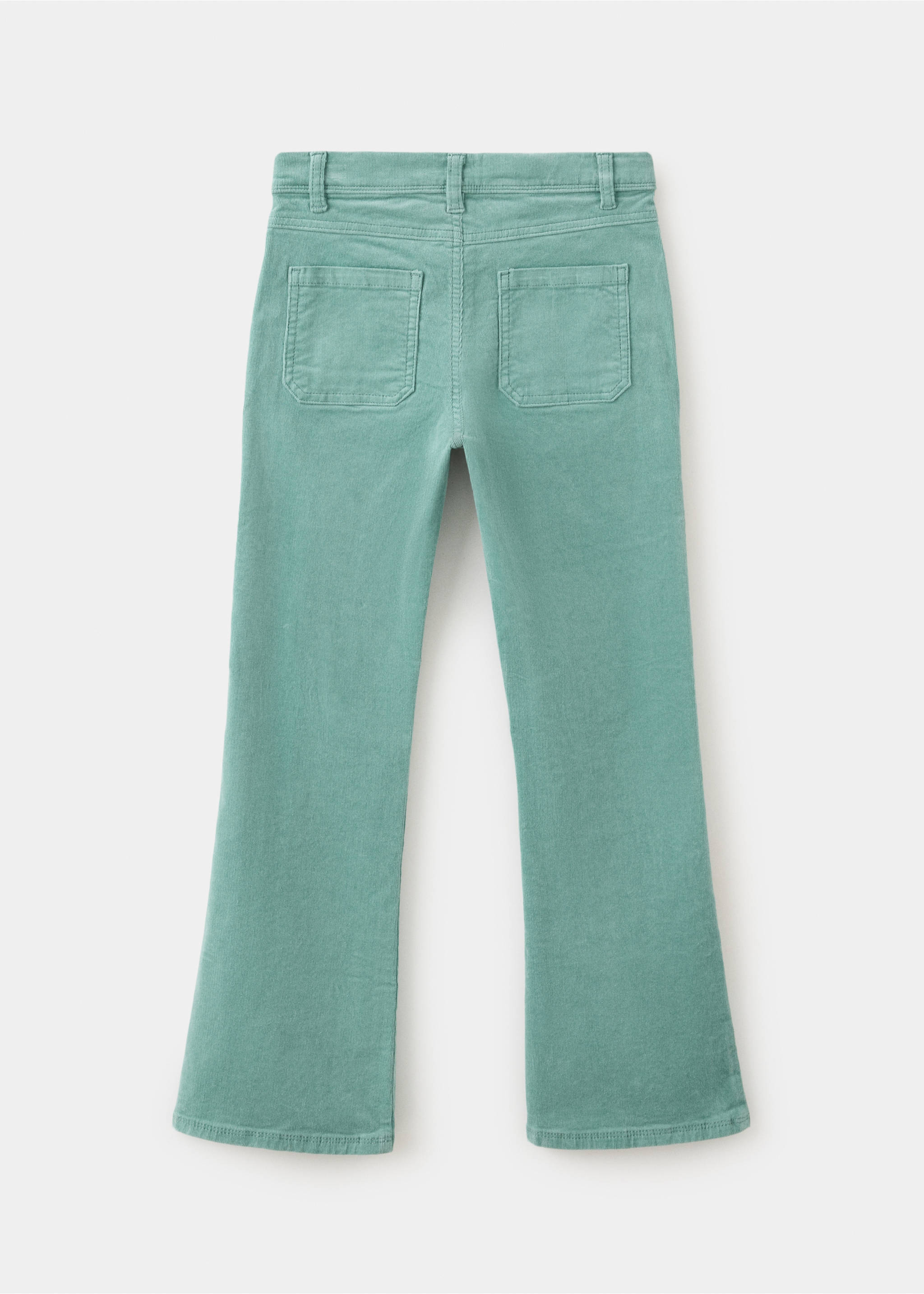 Flared corduroy trousers - Reverse of the article, Aqua Green. Ref: 37047909-00.