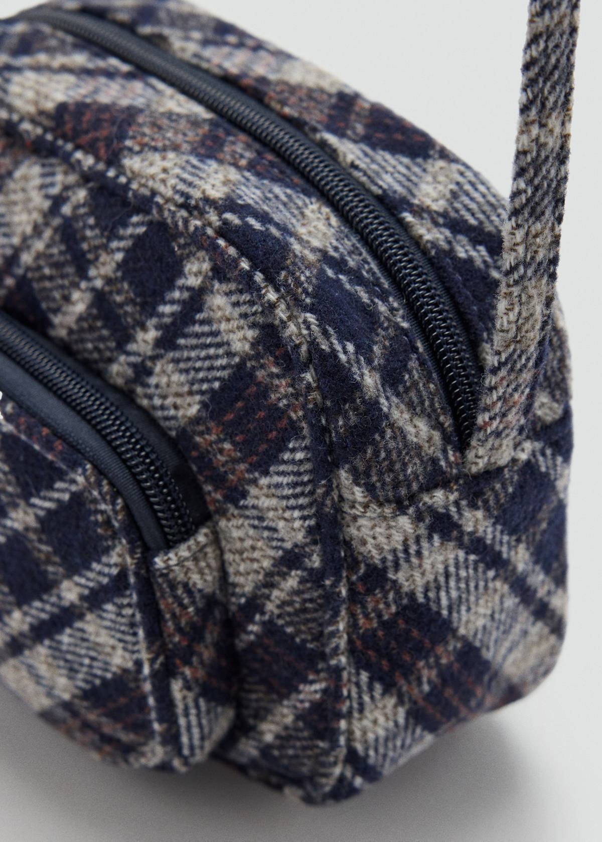 Check crossbody bag with checks — Grey