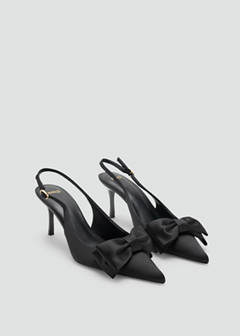 Satin bow-heeled shoe — Black 2