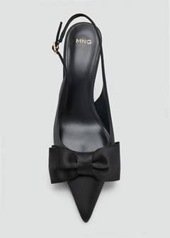 Satin bow-heeled shoe — Black 4
