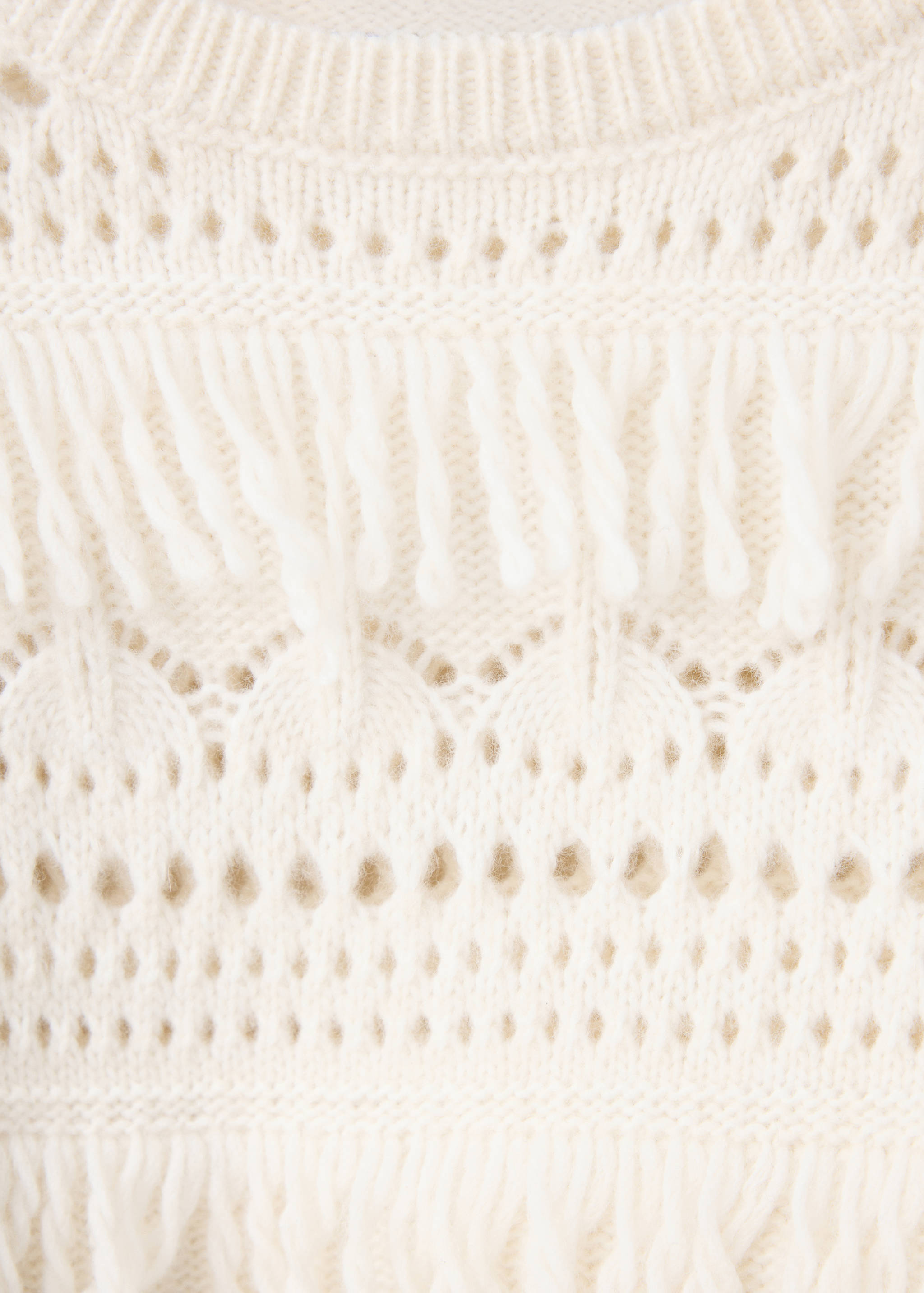 Openwork knitted sweater with fringes - Details of the article 8