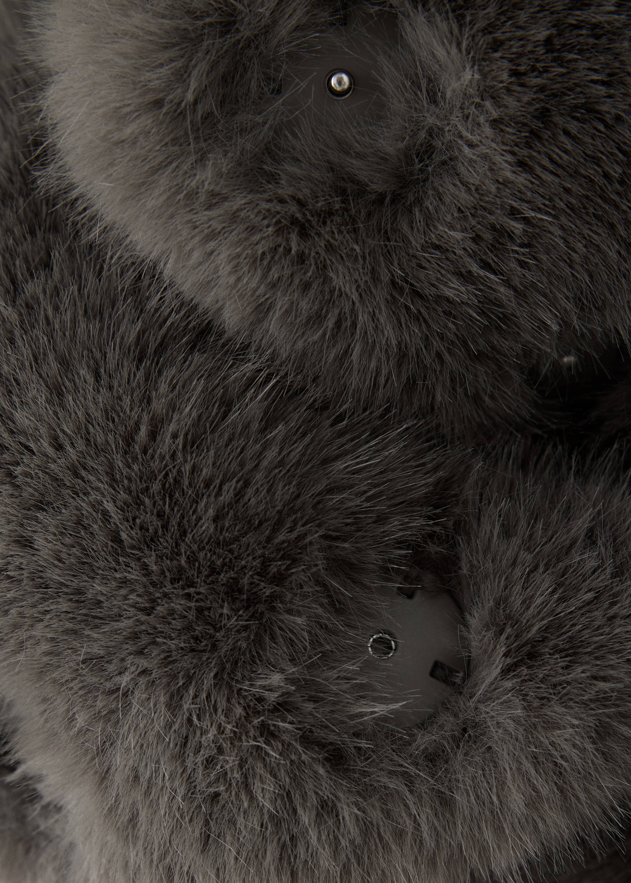 Faux fur funnel-neck jacket - Details of the article 0