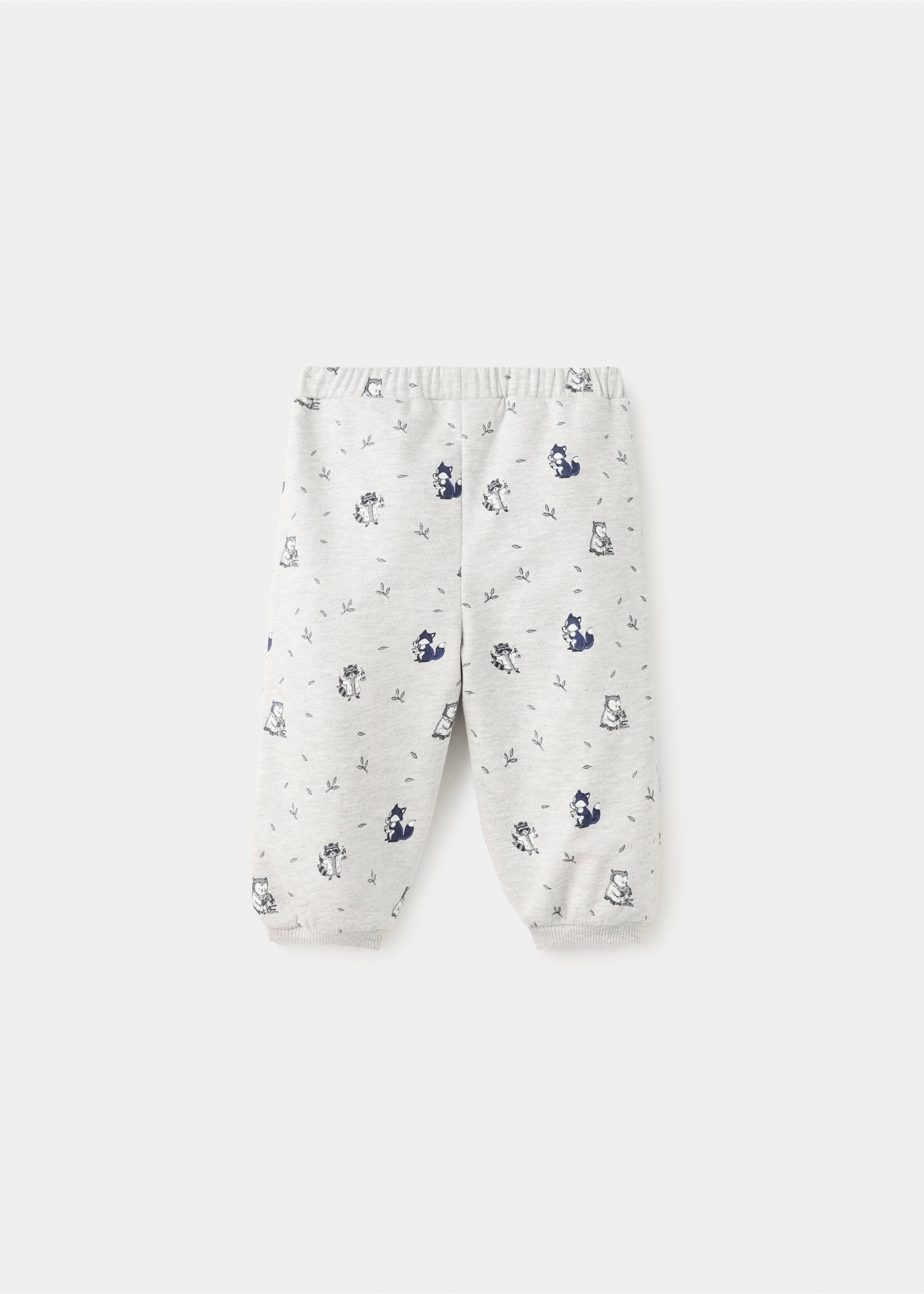 Grey marl print kids' joggers, back view., Light Heather Grey. Ref: 37047932-00.
