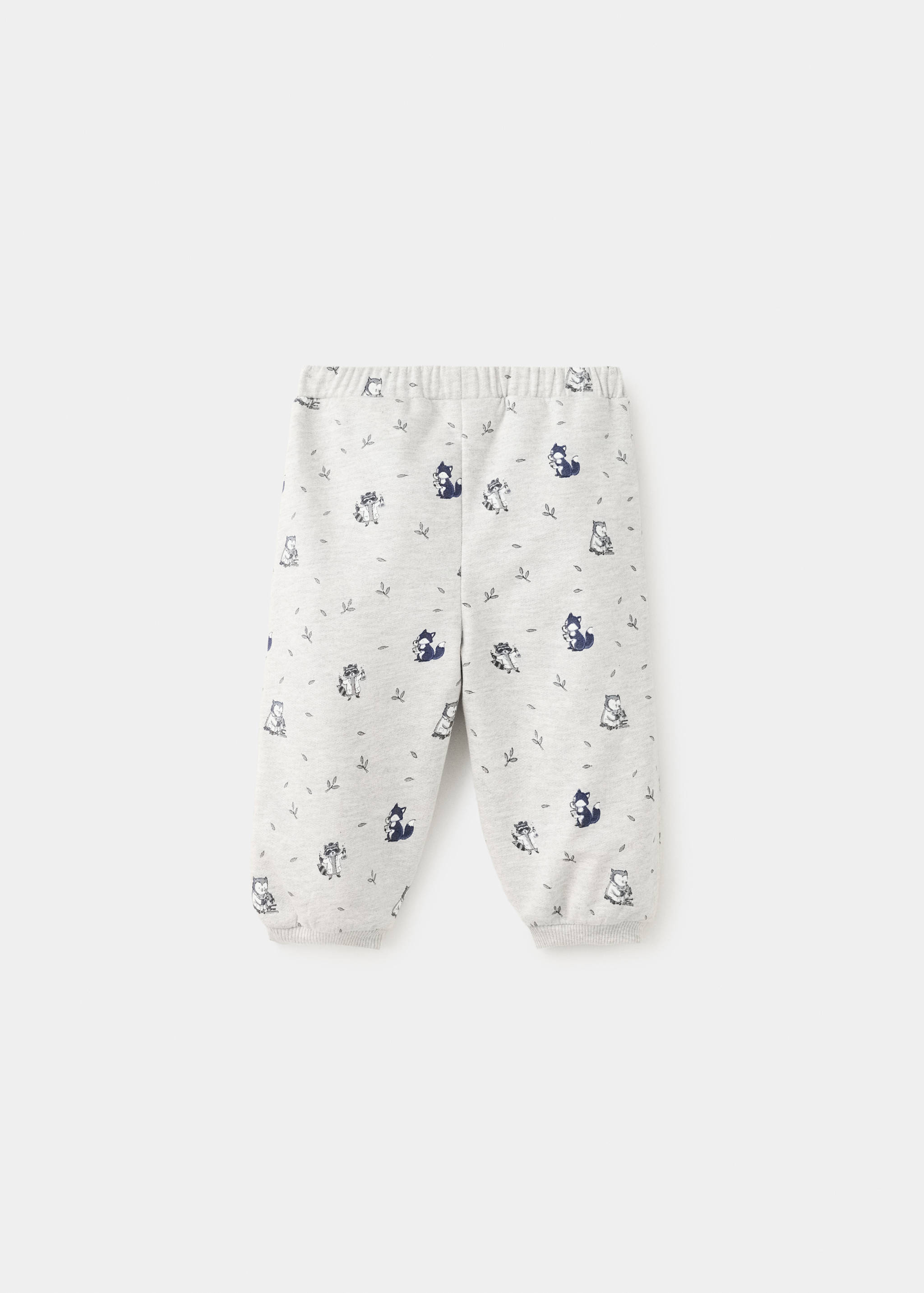 Grey marl print kids' joggers, back view.