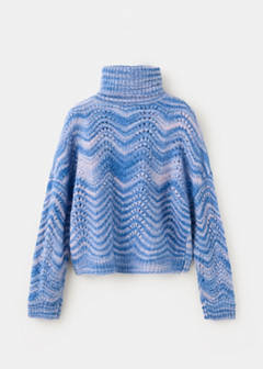 Striped openwork knit sweater — Lavender 5