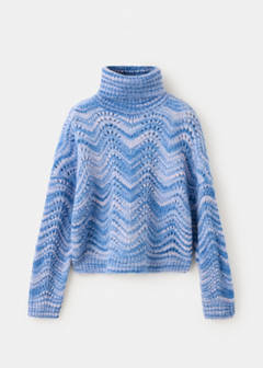 Striped openwork knit sweater — Lavender 3