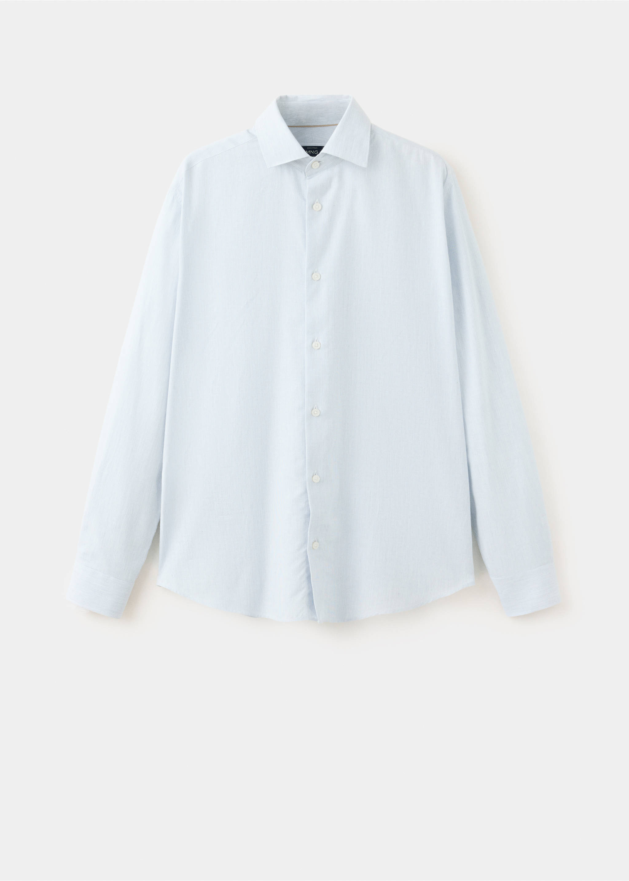 Light blue long-sleeve shirt with a classic collar and button placket., White. Ref: 37047934-00.