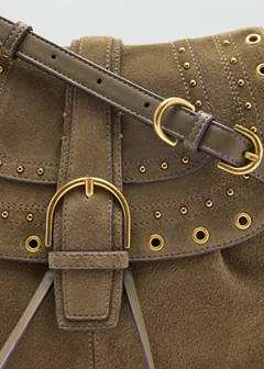 suede bag with studs — Khaki 3